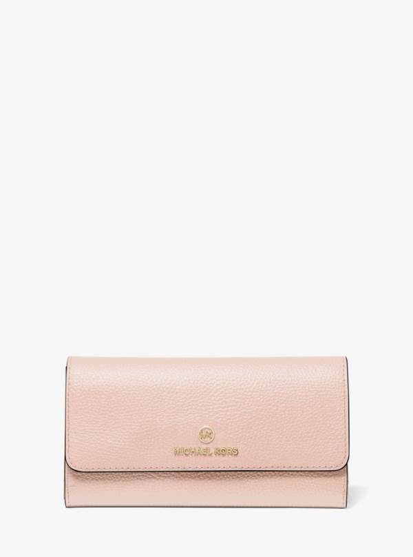 Damske Penazenky Michael Kors Large Pebbled Leather Tri-Fold Ruzove - Doplnky Michael Kors Obchod | DQPWZ-2754